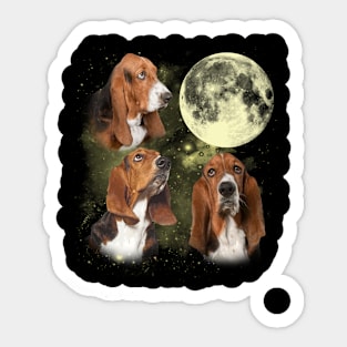 Basset Hounds The Moon Classic Dog Breed Sticker